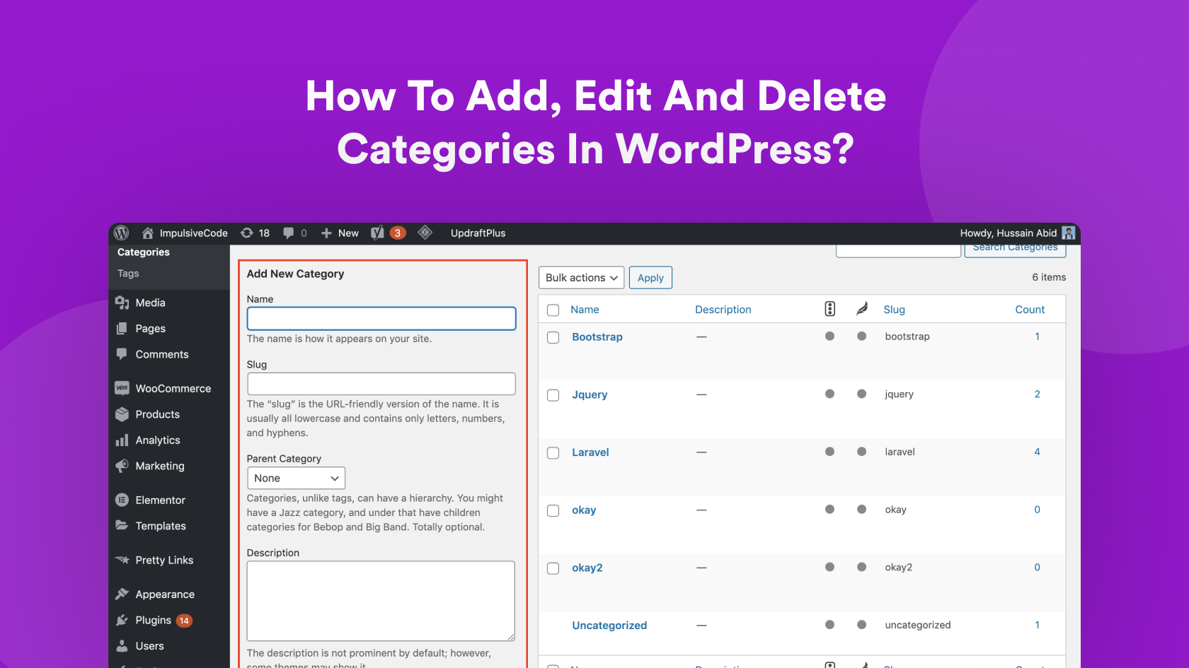 How To Add, Edit And Delete Categories In WordPress?
