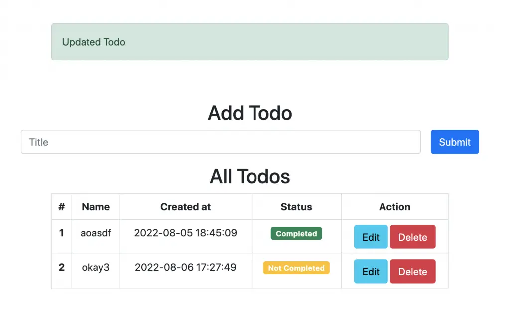 Add todo and All todo Todo app with in laravel